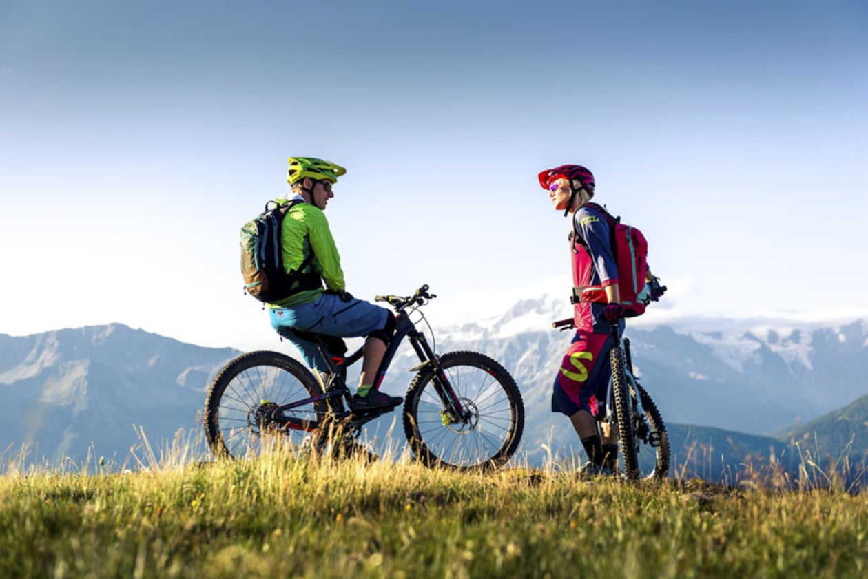 Mountain biking together