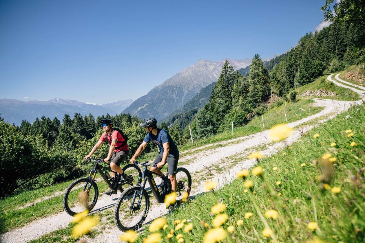 Mountain biking together