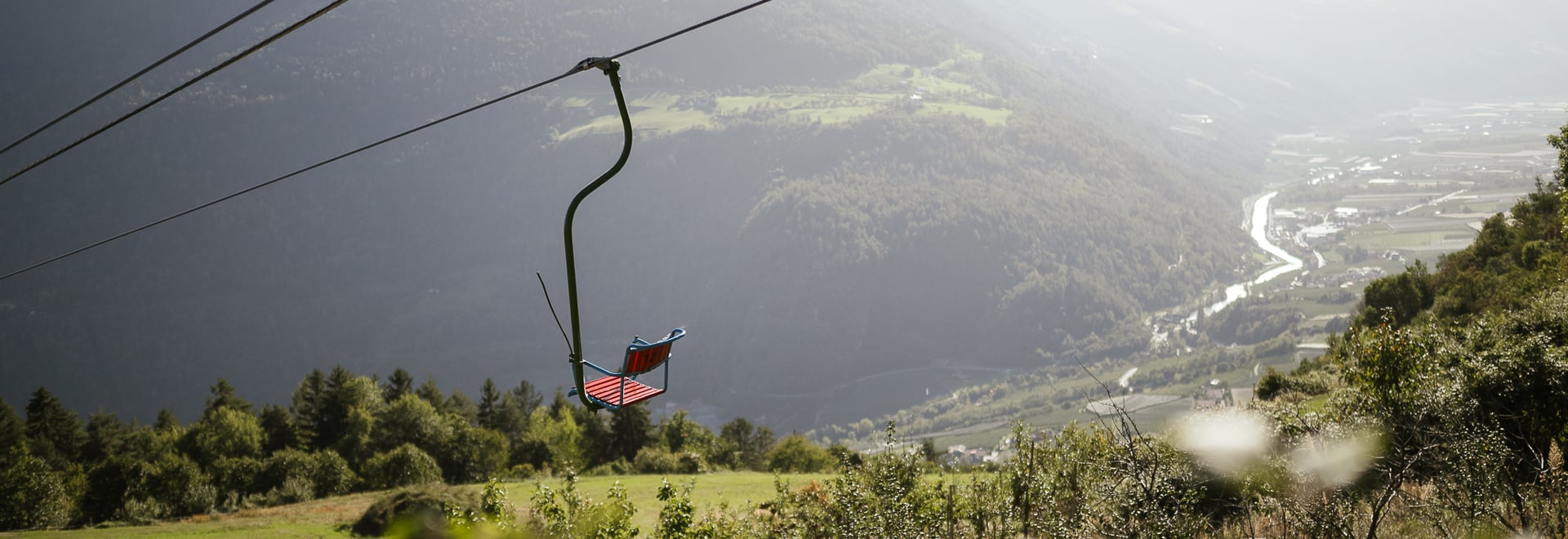 Alpenpanorama auf dem Sessellift