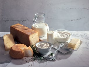 Local cheese products from the local alpine dairy